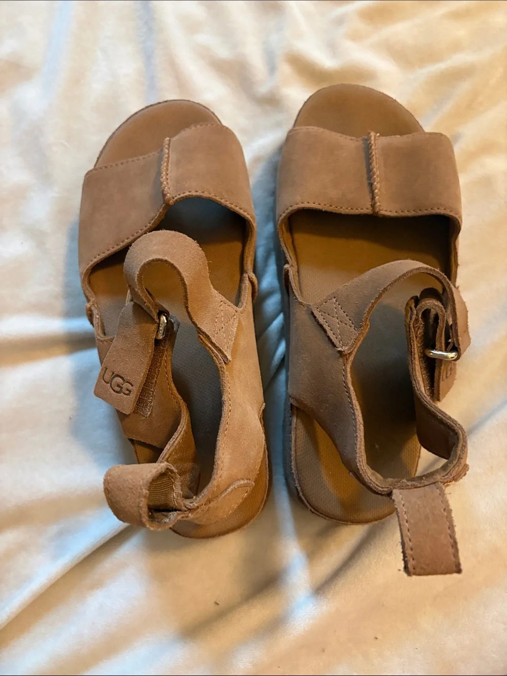 UGG Women's Tan Suede Platform Sandals